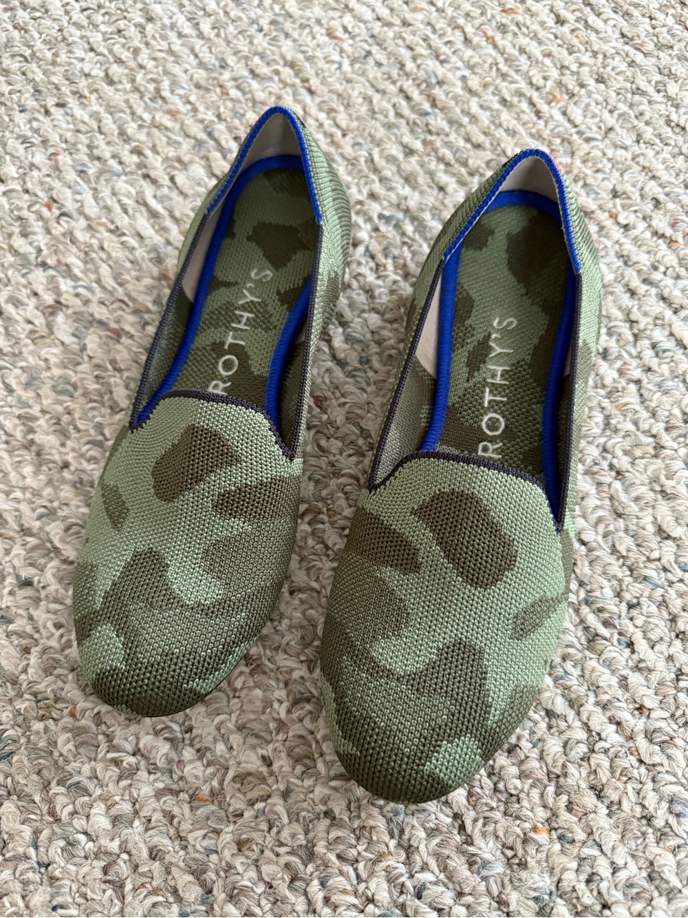 Rothy’s Camouflage loafer Knit Slip-On Flat green women’s size 6.5 - Picture 3 of 11